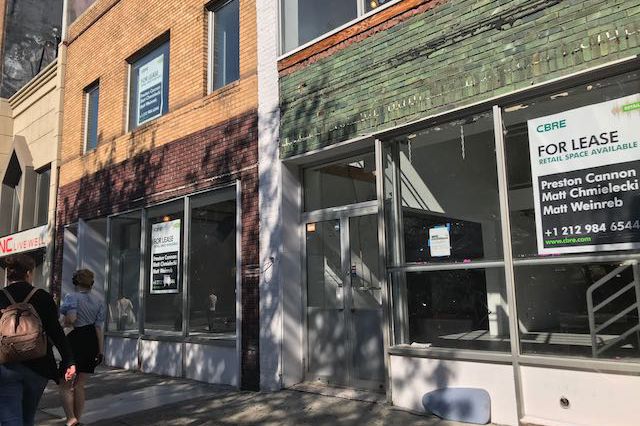 Two vacant storefronts in the West Village